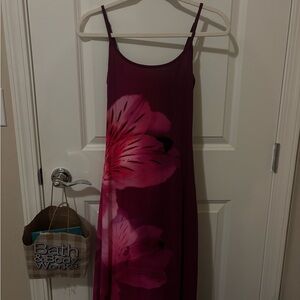 White Fox Deep Purple and Pink Floral Maxi Dress